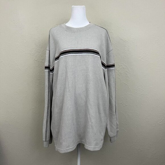 beige striped y2k light weight knit sweater - Picture 2 of 8